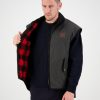 Men Swanndri NZ Oilskin Jackets & Vests | Men'S Foxton Oilskin Vest With Wool Lining