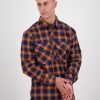 Men Swanndri NZ Long Sleeve Shirts | Men'S Barn Yarn Dye Long Sleeve Shirt