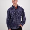 Men Swanndri NZ Long Sleeve Shirts | Men'S Barn Yarn Dye Long Sleeve Shirt