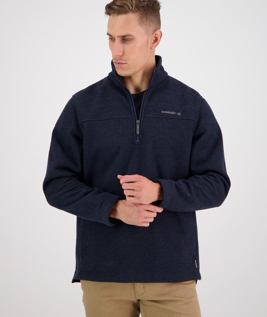 Men Swanndri NZ Knitwear & Jumpers | Men'S Weka Technical Fleece Pullover With Bonded Wool Lining