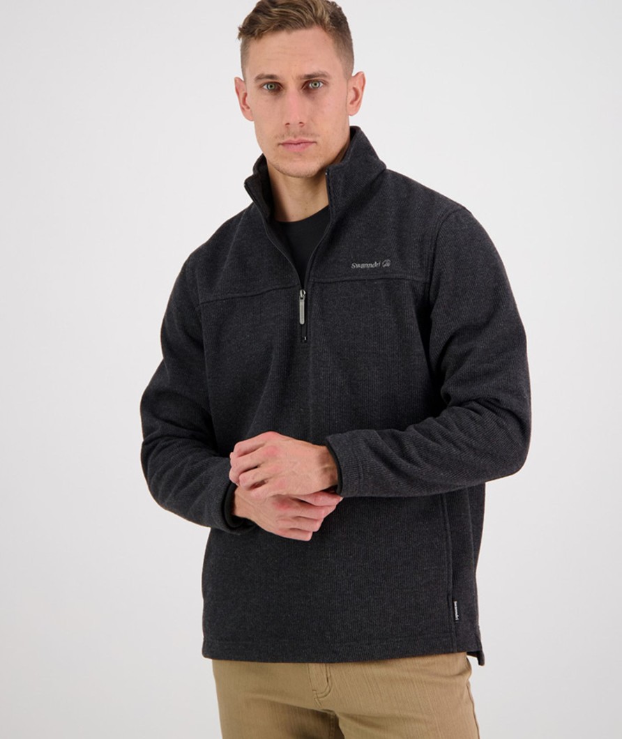 Men Swanndri NZ Knitwear & Jumpers | Men'S Weka Technical Fleece Pullover With Bonded Wool Lining