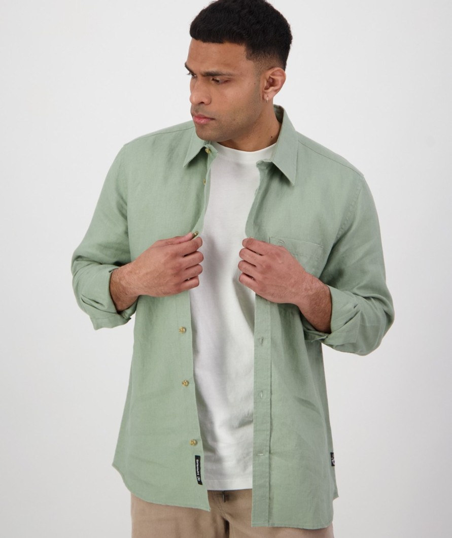 Men Swanndri NZ Long Sleeve Shirts | Men'S Nolan Long Sleeve Linen Shirt