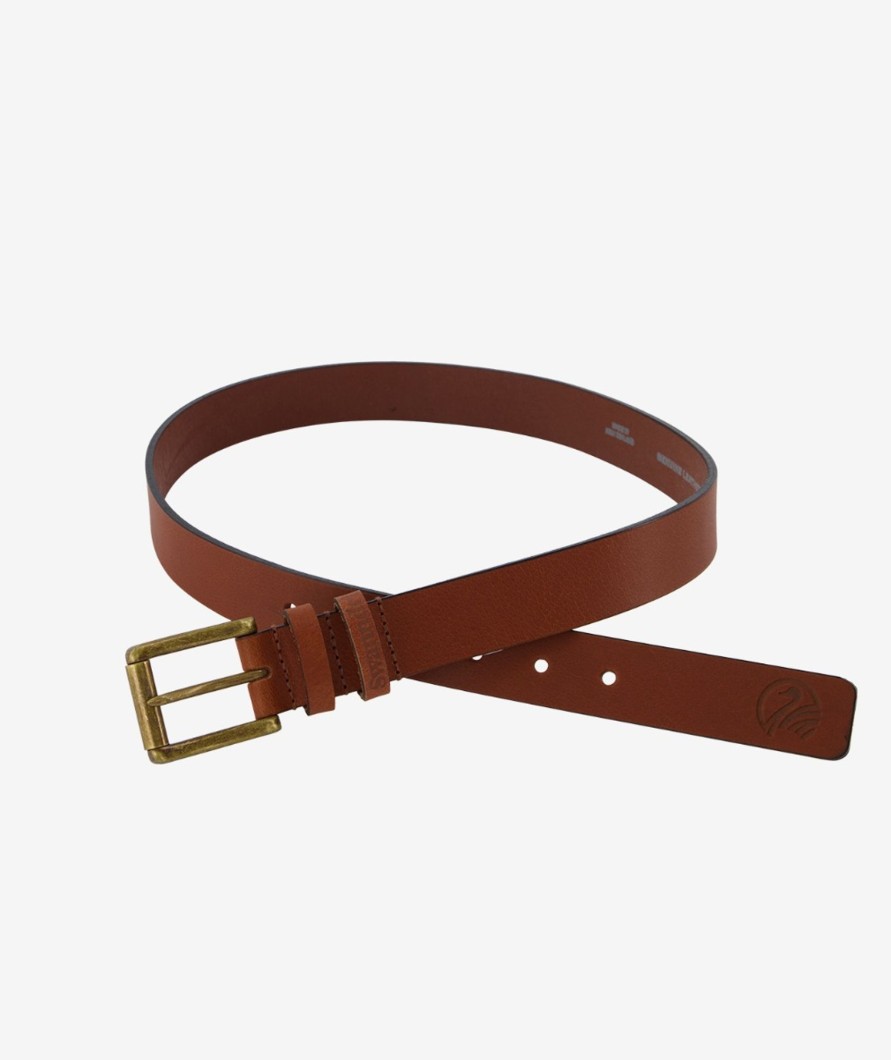 Accessories Swanndri NZ | Men'S Leather Twin Keeper Belt - 30Mm Wide