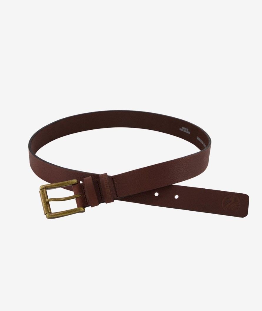 Accessories Swanndri NZ | Men'S Leather Twin Keeper Belt - 30Mm Wide